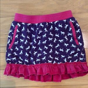 Garnet Hill Pink & Purple horse print skort with pockets & built-in shorts. CUTE